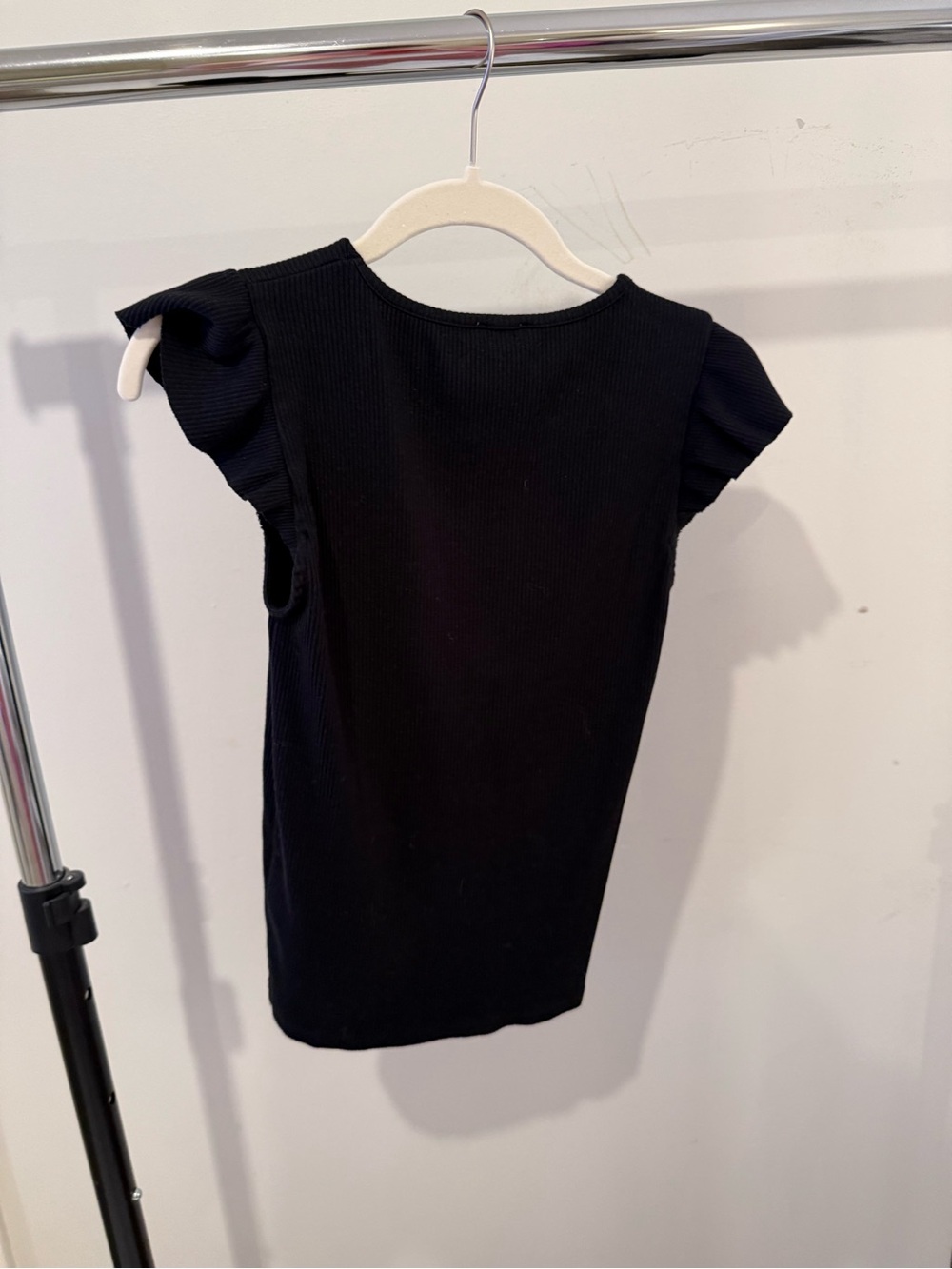 J. Crew Black Ribbed Flutter Tank Top - Picture 2 of 3